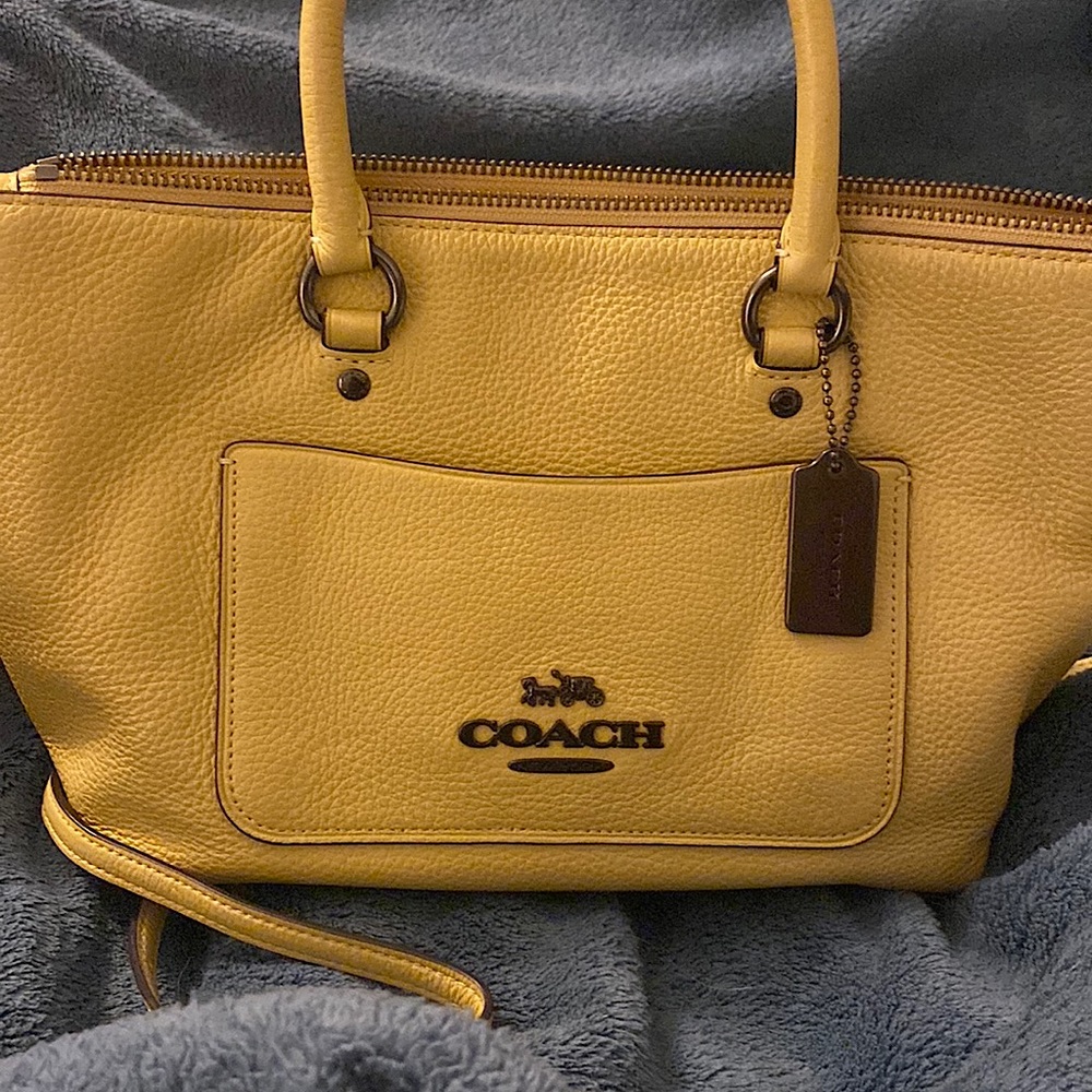 Previously loved Yellow Coach bag.